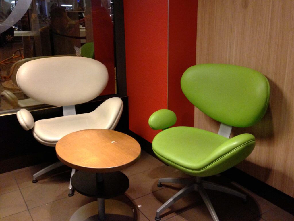 Chairs in restaurant chain