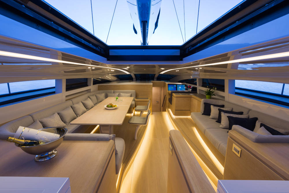 Image showcasing beautiful luxury yacht using hidden wall access panel mounting
systems.