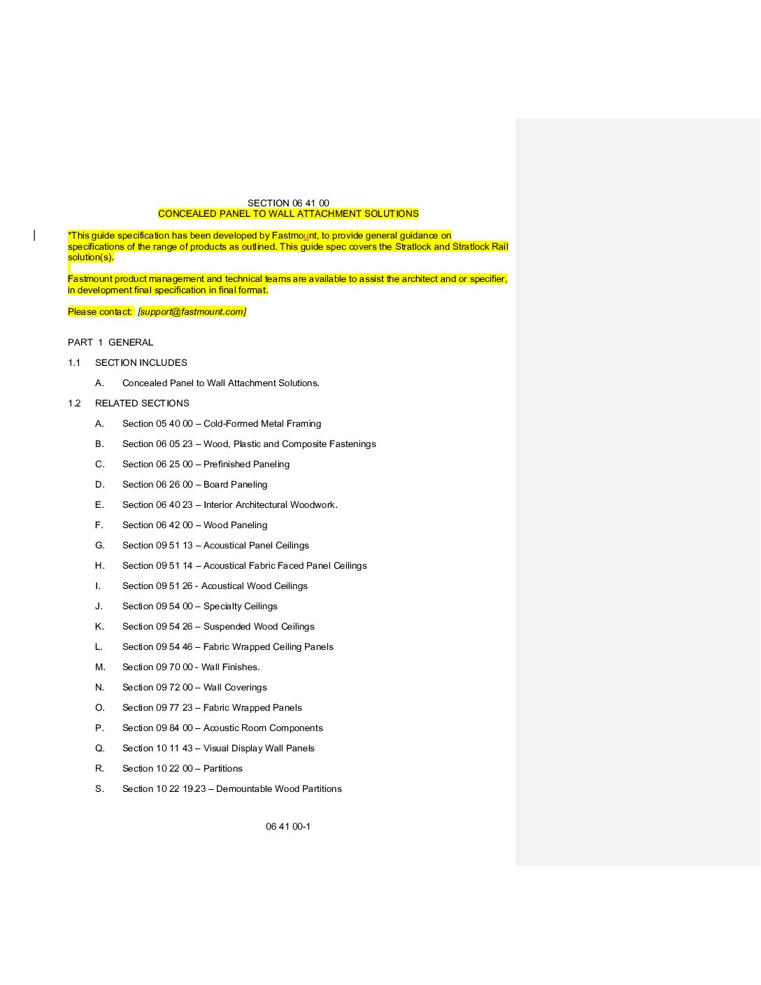 Fastmount Master Guide Spec Stratlock